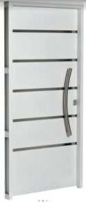 Puerta chapa 22 doble inyectada paso 90 cm incluye manijon de 75 cm y cerradura prive